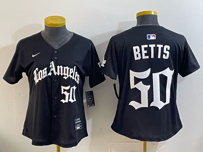 Youth Los Angeles Dodgers #50 Betts Black 5th Jointly Name 2026 Nike MLB Jersey style 01